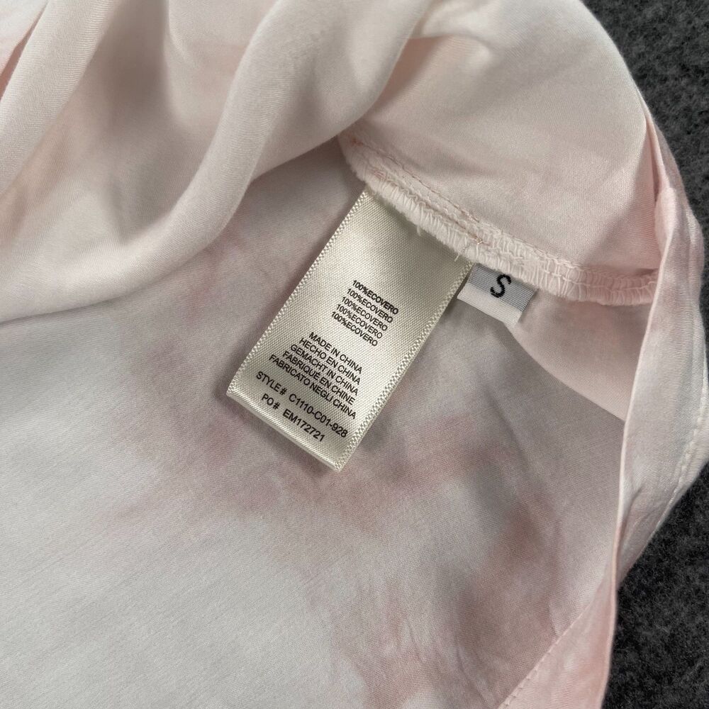Cloth & Stone Banded Luxe Dye Top Small Pink Tie Dye Flutter Sleeve Blouse Boho - Picture 7 of 10